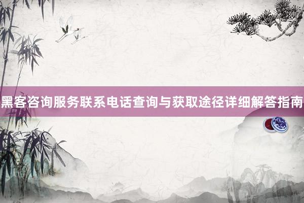 黑客咨询服务联系电话查询与获取途径详细解答指南